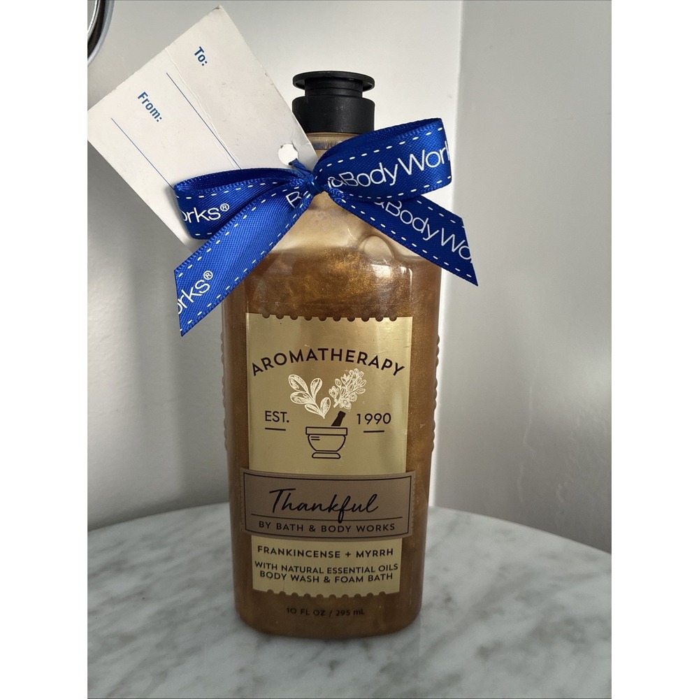 Bath & Body Works Aromatherapy Thankful Body Wash 10 oz Frankincense Myrrh